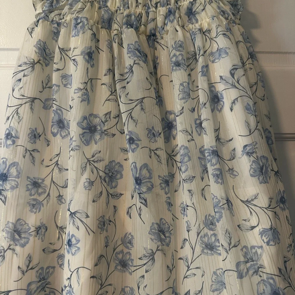 Floral Blue and White Dress - Picture 4 of 12